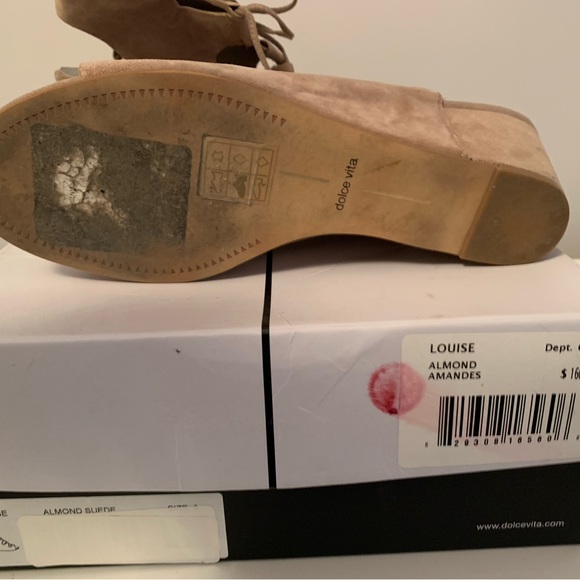 Gladiator wedge sandal, lace up, size 9, almond colour - Picture 3 of 3